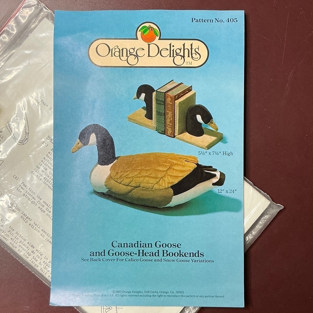 Orange Delights Canadian Goose Bookends Pattern 405